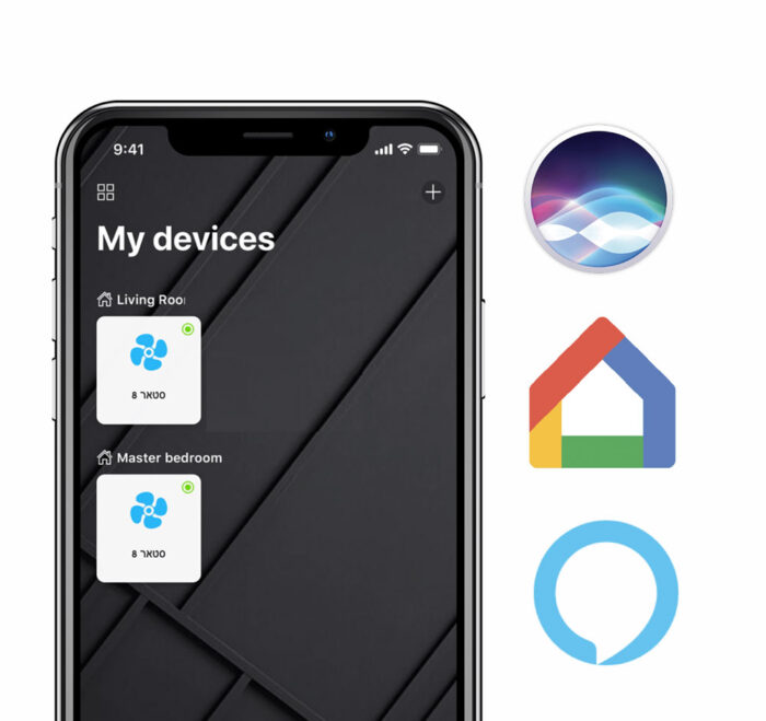 מאוורר תקרה סטאר 8 ״44 40 וואט תאורה מאוורר חכם פיקוד קולי SMART WIFI