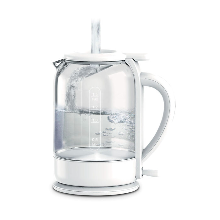 קומקום חשמלי 1.5 ליטר בצבע לבן כולל פטנט מילוי ללא פתיחת המכסה אלקטרו חנן דגם EL-176