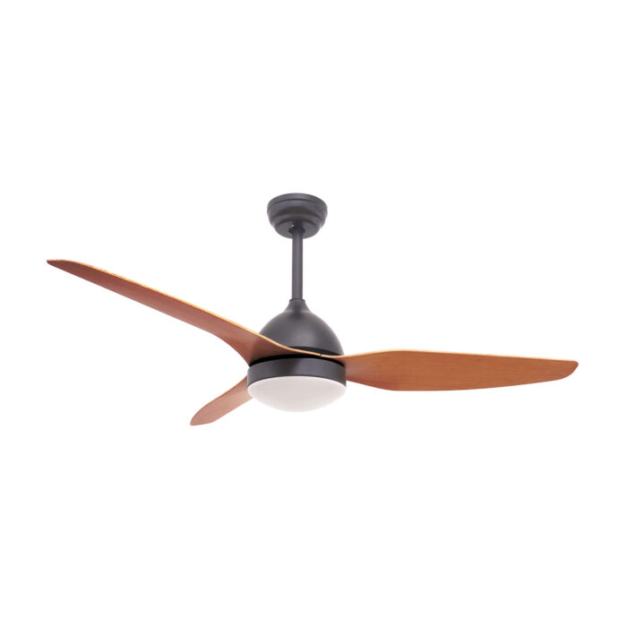 מאוורר תקרה לפרגולה 50″ DOLFIN כולל שלט ותאורה בצבע שחור/עץ, מנוע DC