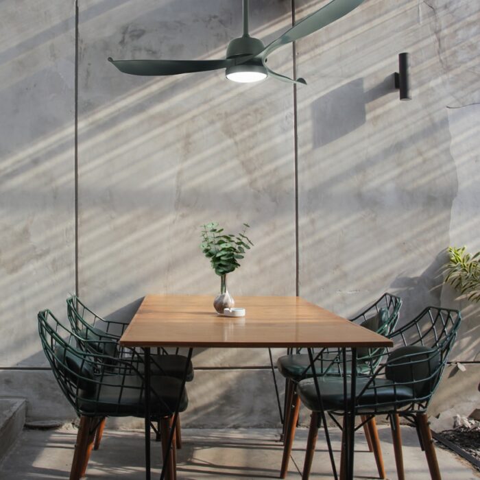 מאוורר תקרה לפרגולה/מרפסת 56″ ATLANTA שחור כולל תאורה, מנוע DC