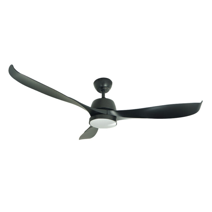 מאוורר תקרה לפרגולה/מרפסת 56″ ATLANTA שחור כולל תאורה, מנוע DC