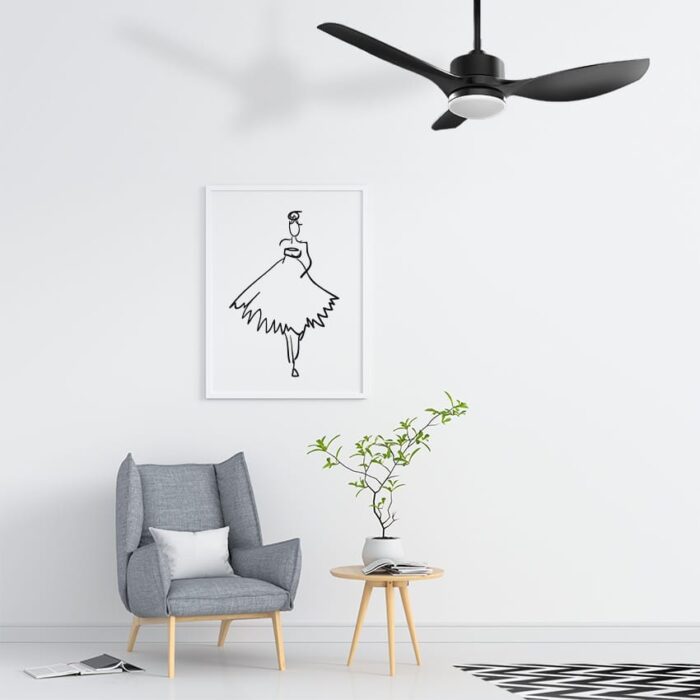 מאוורר תקרה 42″ CLASSICO שחור כולל שלט ותאורה, מנוע DC