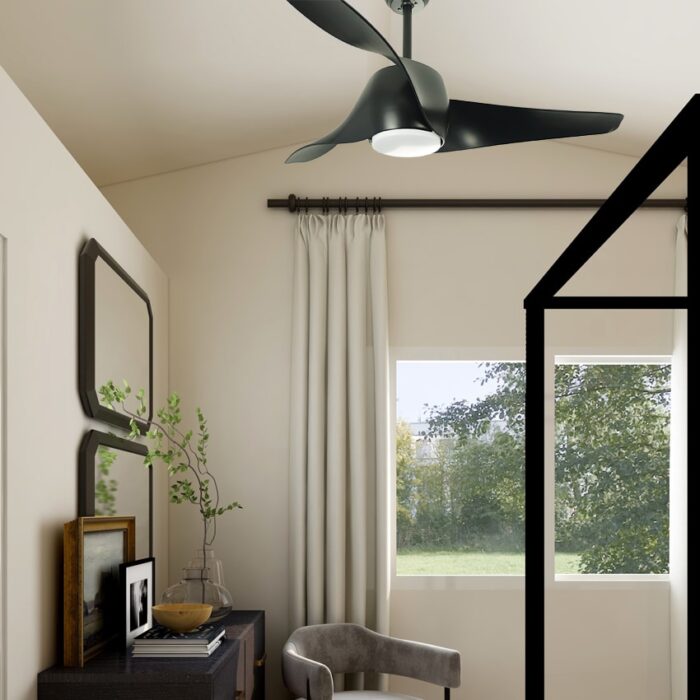 מאוורר תקרה פרימיום 52″ EMANUEL כולל שלט ו-LED מובנה 22W בצבע שחור, מנוע DC