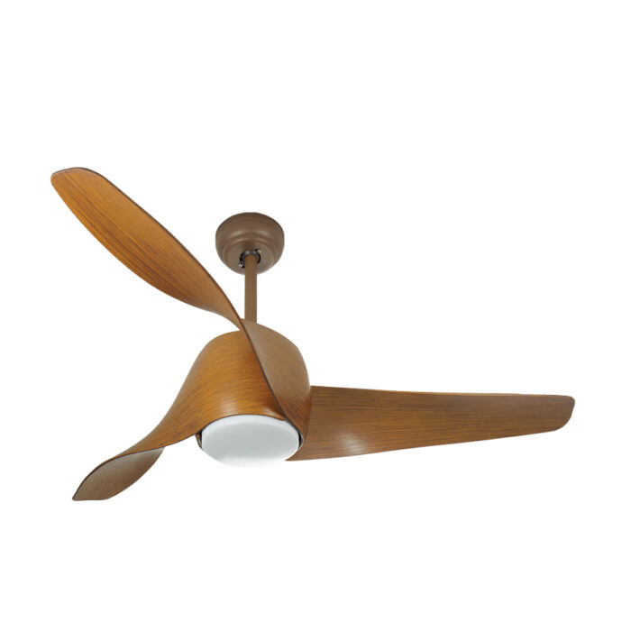 מאוורר תקרה פרימיום 52″ EMANUEL כולל שלט ו-LED מובנה 22W בצבע קפה, מנוע DC