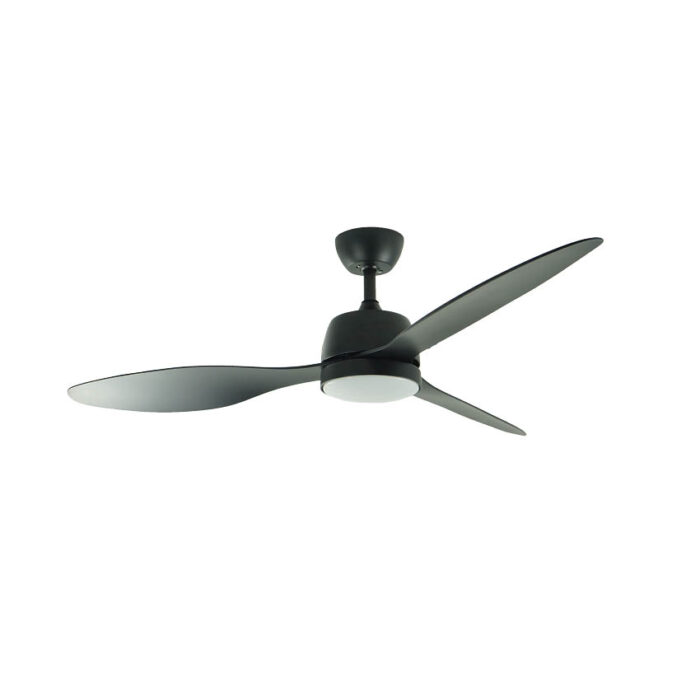 מאוורר תקרה לפרגולה 52″ Palma כולל שלט ותאורה בצבע שחור, מנוע DC