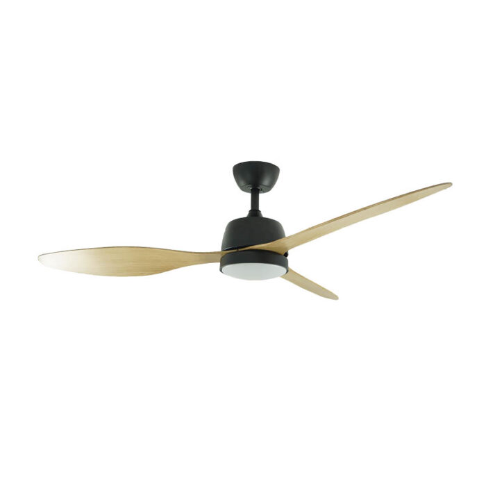 מאוורר תקרה לפרגולה 52″ Palma כולל שלט ותאורה בצבע שחור/עץ, מנוע DC