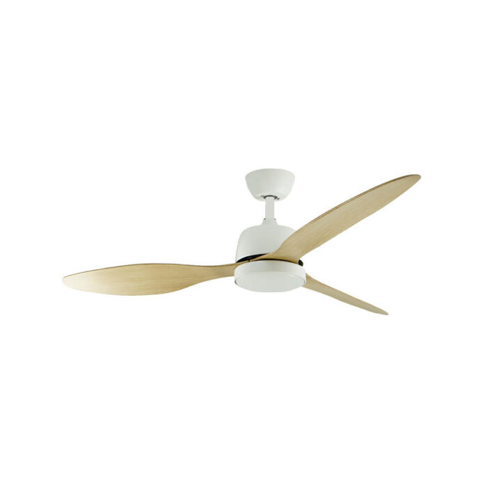 מאוורר תקרה לפרגולה 52″ Palma כולל שלט ותאורה בצבע לבן/עץ, מנוע DC