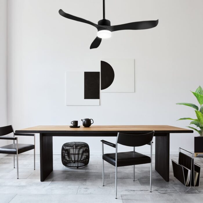 מאוורר תקרה 42″ PRIMO בצבע שחור כולל שלט ותאורה, מנוע DC