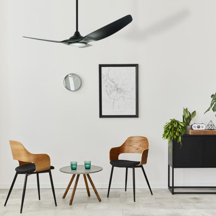 מאוורר תקרה 46″ SUPERIORE בצבע שחור כולל שלט ותאורה, מנוע DC