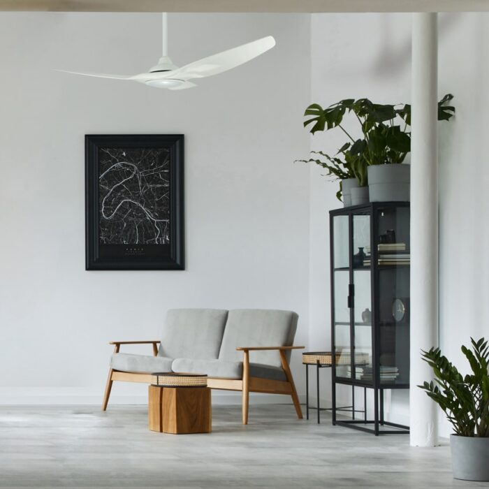 מאוורר תקרה 46″ SUPERIORE בצבע לבן כולל שלט ותאורה, מנוע DC