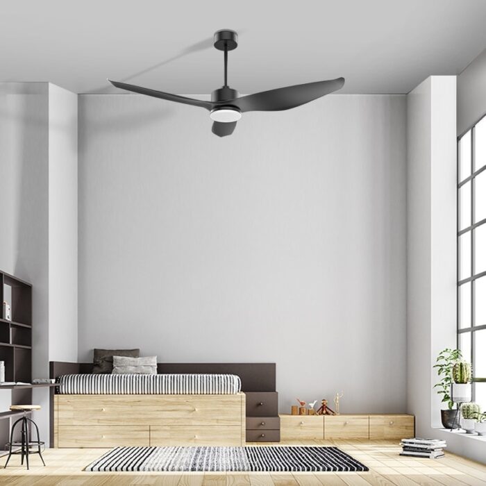 מאוורר תקרה 52″ UNO שחור כולל שלט ותאורה, מנוע DC