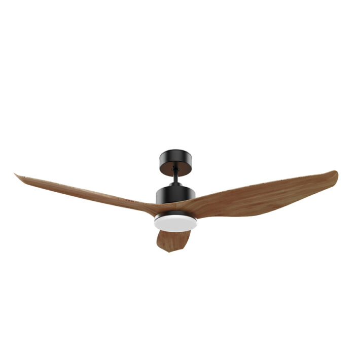 מאוורר תקרה 52″ UNO בצבע עץ טבעי כולל שלט ותאורה, מנוע DC