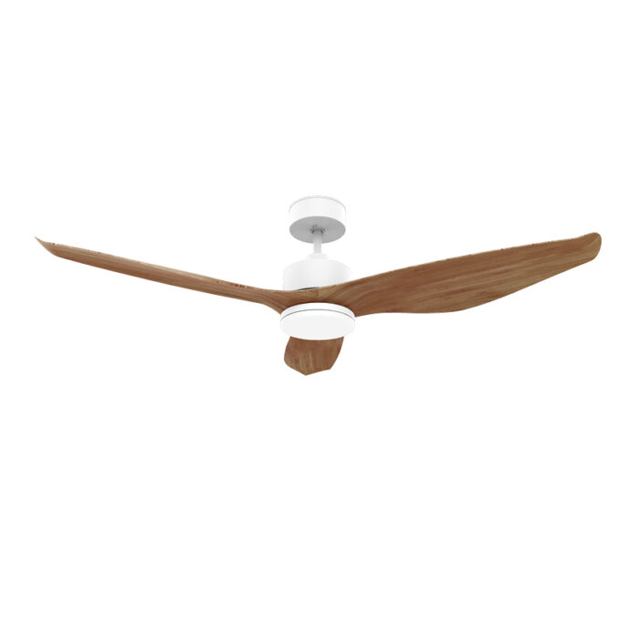 מאוורר תקרה 52″ UNO בצבע עץ טבעי כולל שלט ותאורה, מנוע DC