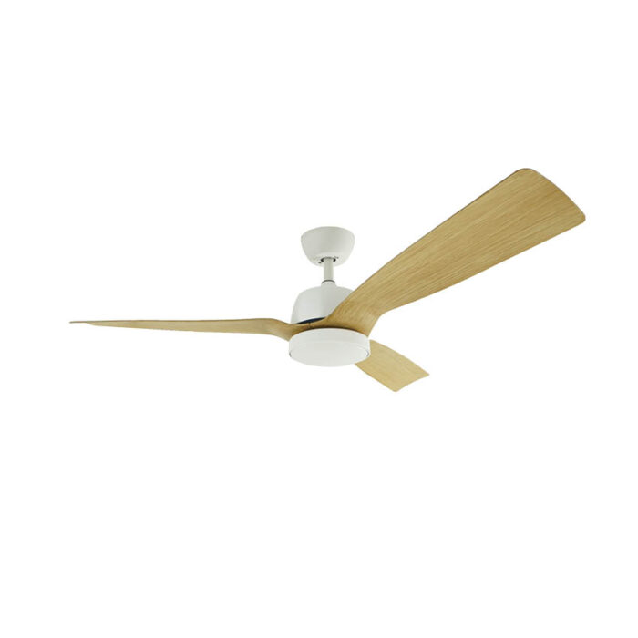 מאוורר תקרה לפרגולה 52″ Vento כולל שלט ותאורה בצבע לבן/עץ, מנוע DC