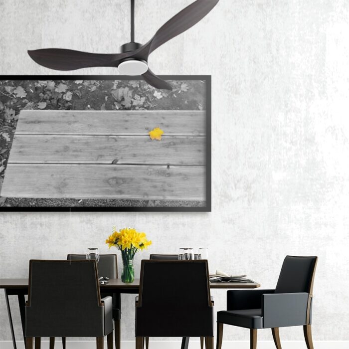 מאוורר תקרה 53″ VITA בצבע עץ כהה כולל שלט ותאורה, מנוע DC