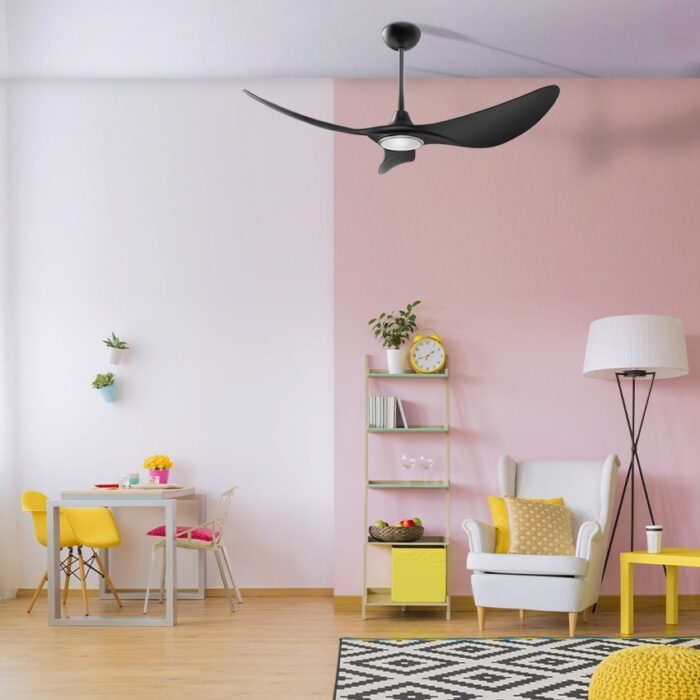 מאוורר תקרה 52″ VITORIA שחור כולל שלט ותאורה, מנוע DC