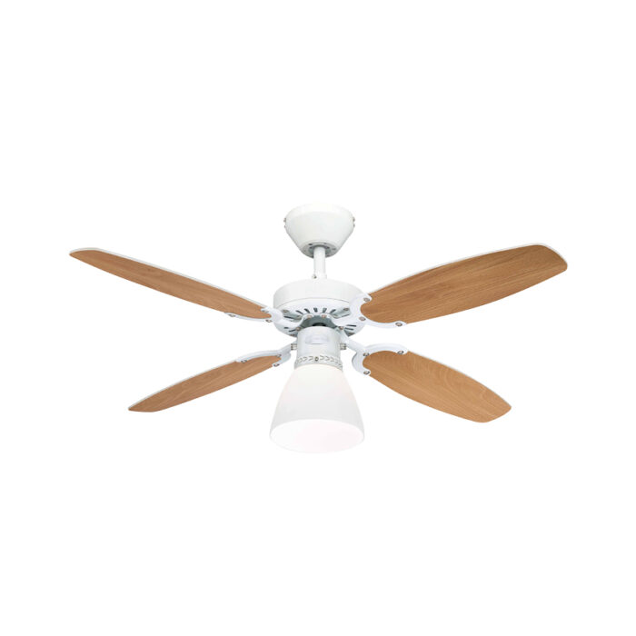 מאוורר תקרה ווסטינגהאוס “Capitol 42 לבן/מייפל עם חוט משיכה