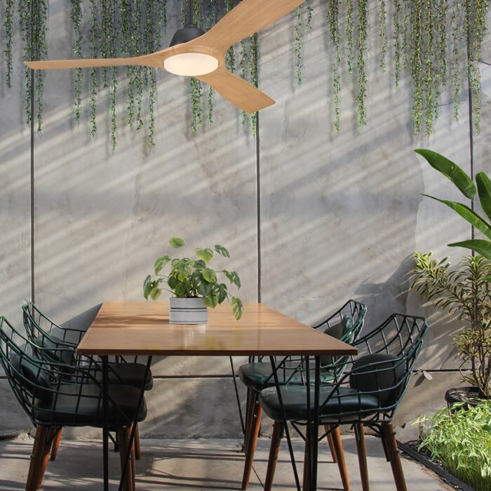 מאוורר תקרה לפרגולה ווסטינגהאוס 52″ Jessica שחור/מייפל עם שלט ולד מובנה 24W, מנוע DC