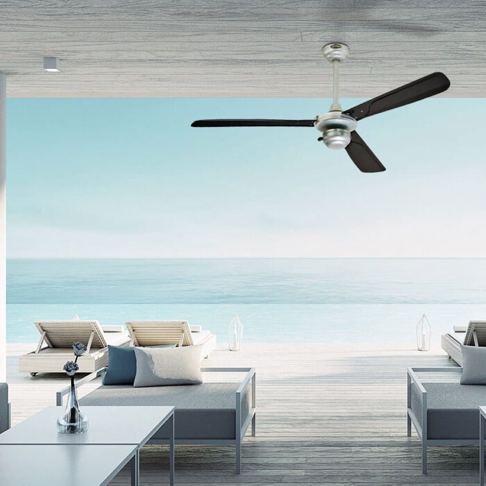 מאוורר תקרה לפרגולה ווסטינגהאוס Mountain Gale שחור 52″ הפעלה באמצעות חוט משיכה