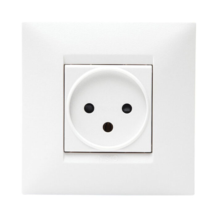 מארז BE לבן שקע כח לקופסה עגולה