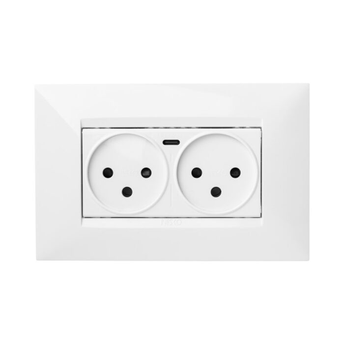 שקע כפול עם מטען USB מהיר אוניברסלי TYPE C PD ניסקו סוויץ'