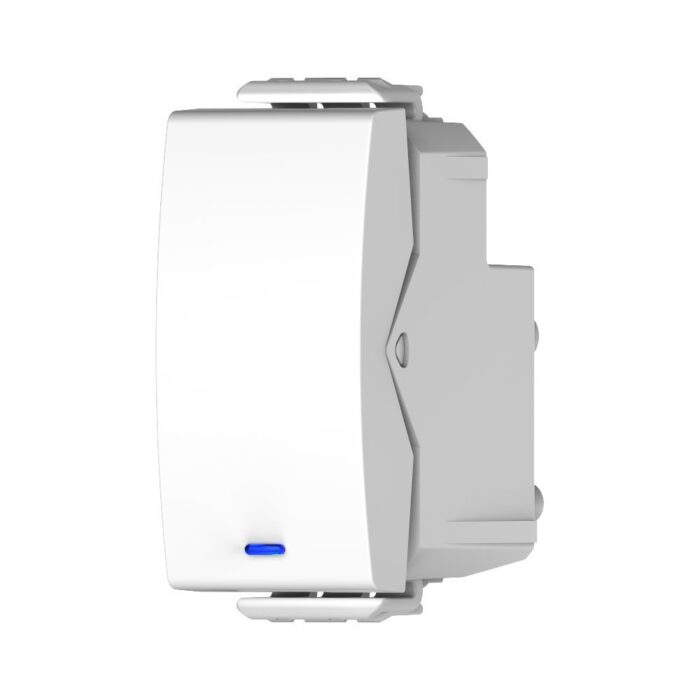 לחצן מואר לד כחול 1 מודול לבן ניסקו סוויץ'