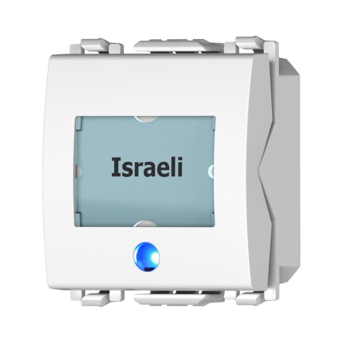 לחצן פעמון עם שם מואר לד כחול 12V לבן 2 מודול ניסקו סוויץ'