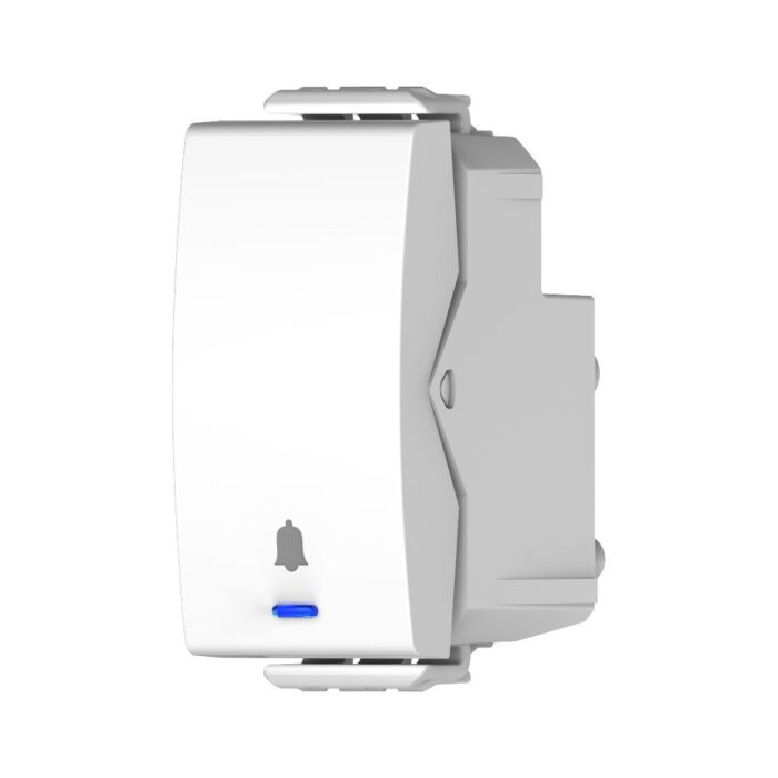 לחצן מואר סימון פעמון לד כחול 1 מודול לבן ניסקו סוויץ'