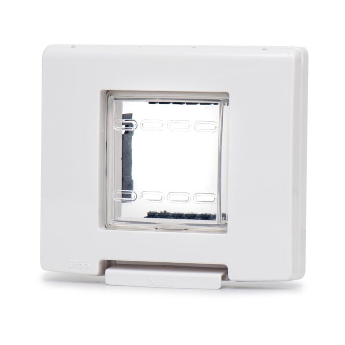 מסגרת מוגנת מים 60 מ"מ לבנה 2 מודול ניסקו סוויץ'