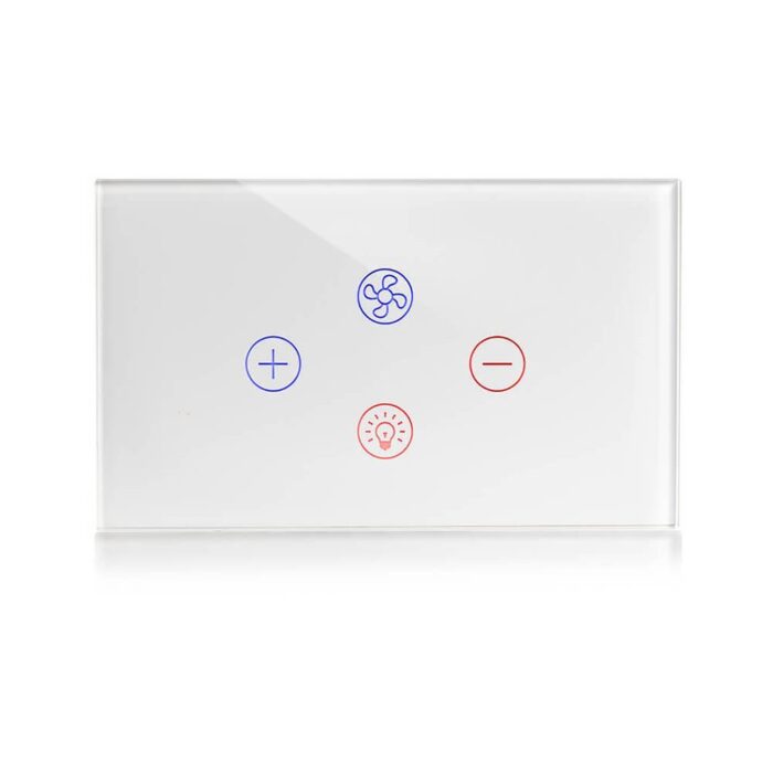 מתג חכם משולב תאורה ומאוורר לבן