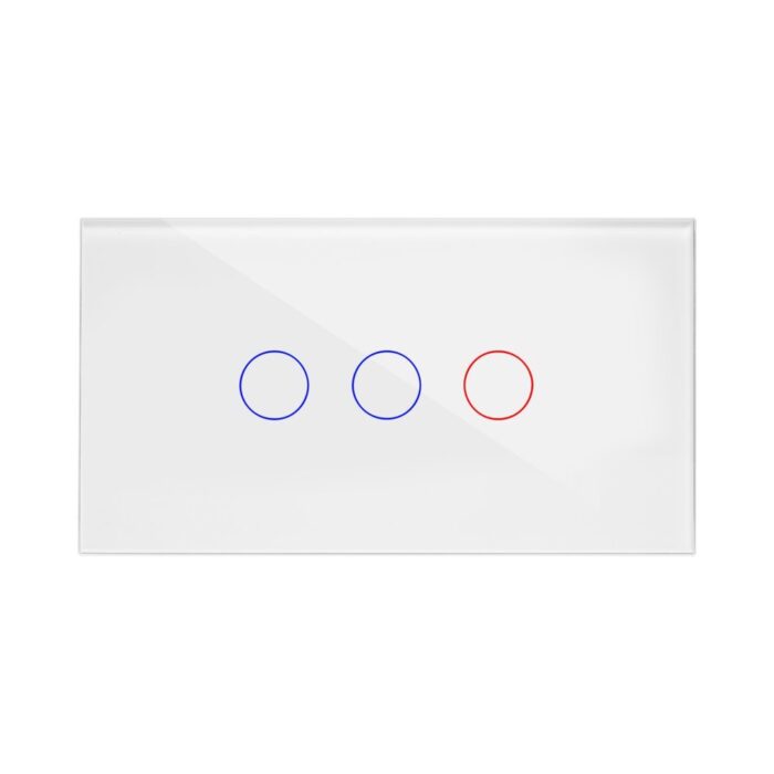 מתג חכם לתאורה / תרחיש 3 לחצנים זכוכית לבנה 4 מודול