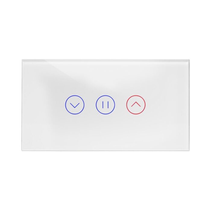 מתג תריס חכם זכוכית לבנה 4 מודול