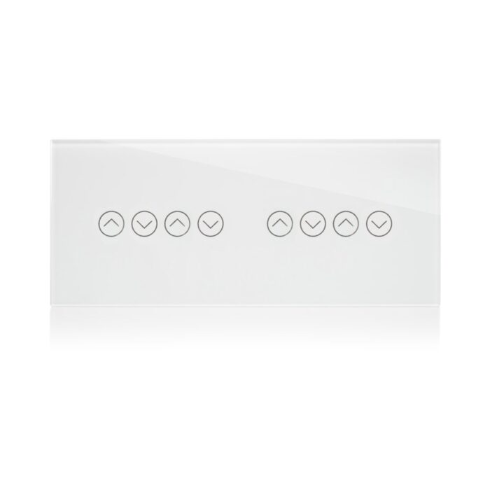 מתג 4 תריסים חכם זכוכית לבנה 6 מודול