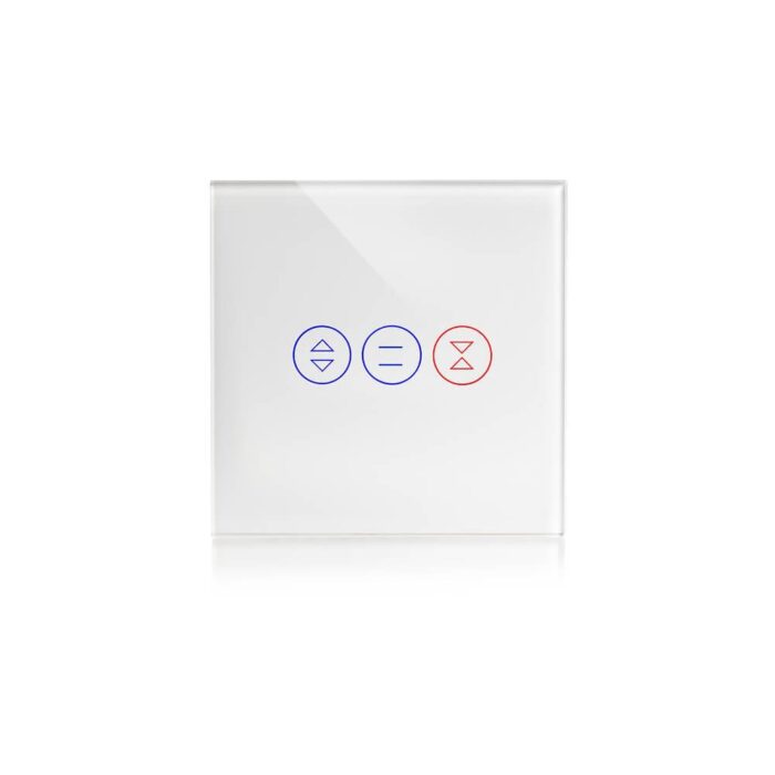 מתג תריס חכם לקופסא עגולה זכוכית לבנה