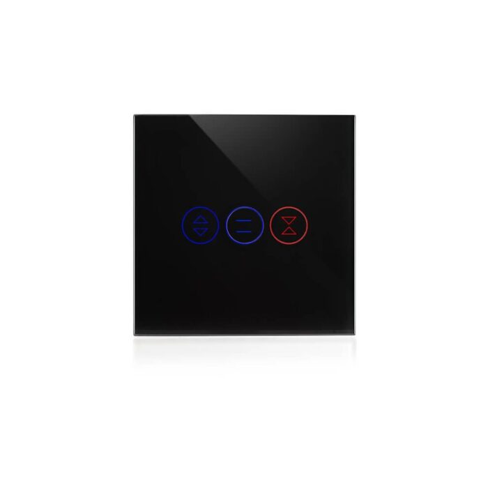 מתג טאץ' חכם לתריס זכוכית שחורה WIFI 60mm