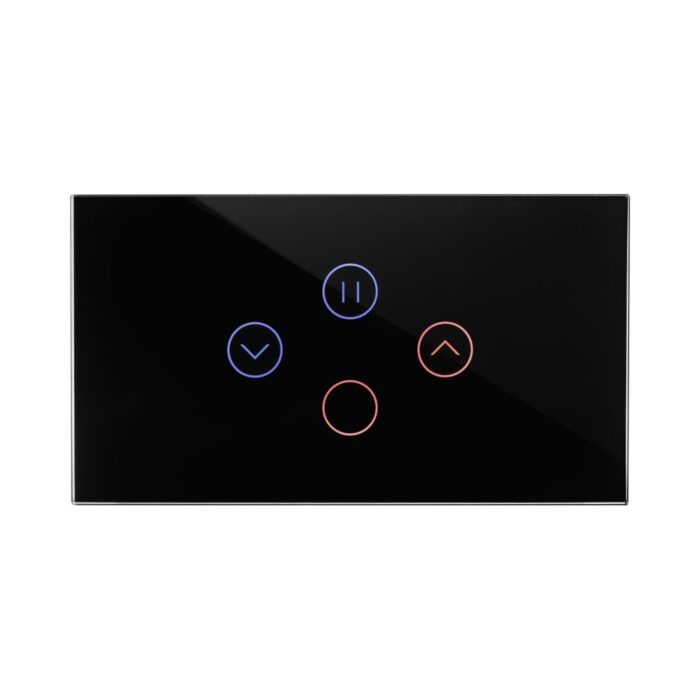 מתג חכם משולב תריס ותאורה זכוכית לבנה 4 מודול