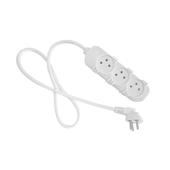 רב שקע 3 + כבל 1 מטר ללא מפסק