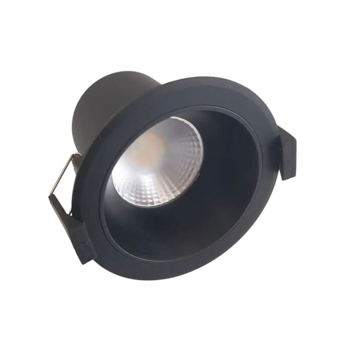 שקוע תקרה לד עגול 7W בצבע שחור קוטר 9 ס"מ